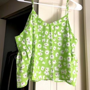 Cute green flower cami